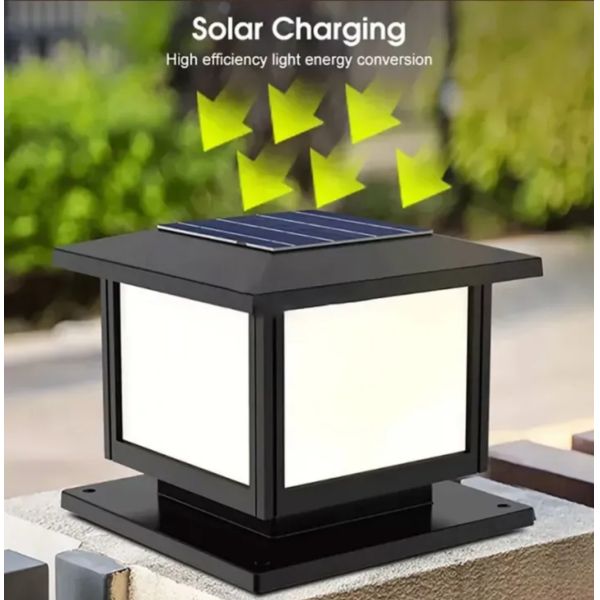 Light-Sensing ,IP65 Waterproof Solar Pillar Light Outdoor Garden Lighting