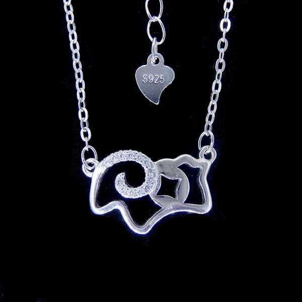 Бриллиантовое колье танцев округлой формы ожерелья стерлингового серебра камня 925 КЗ