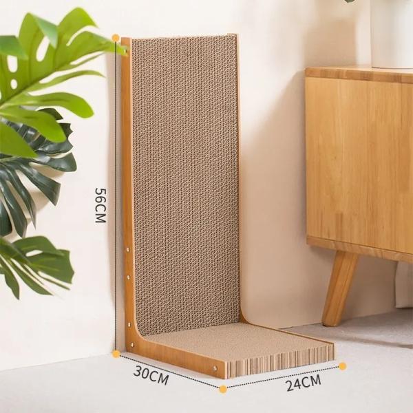 OEM L Shape Cat Scratcher Detachable Vertical Cardboard Cat Scratcher