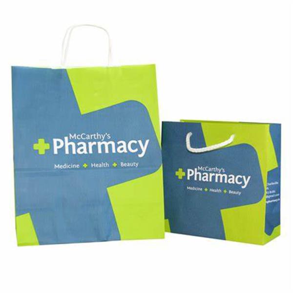 Pharmacy Prescription Brown Kraft SOS Bags Custom Printed
