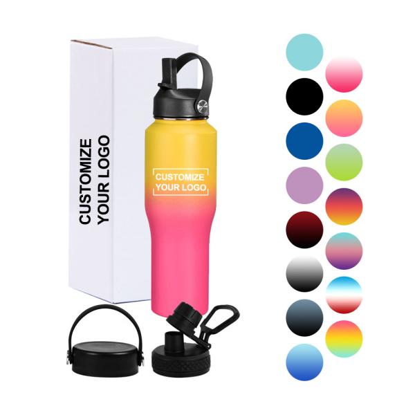 Upgrade Your Camping Gear with this 32oz Stainless Steel Water Bottle and Spout Lid