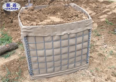 Geotextile Lined Military HESCO Barrier , High Tensile Welded Gabion Barrier