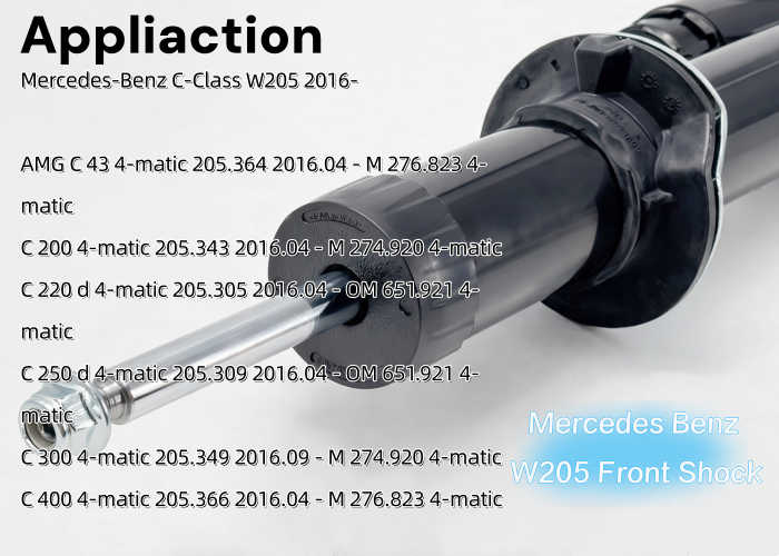 Front Right Hydraulic Shock Absorber with ADS for Mercedes-Benz C-Class W205 2WD A2053233100