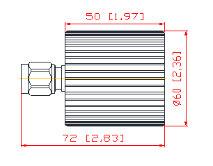30 Watts 3.8GHz N Male High Power Electronic Dummy Load For RF system