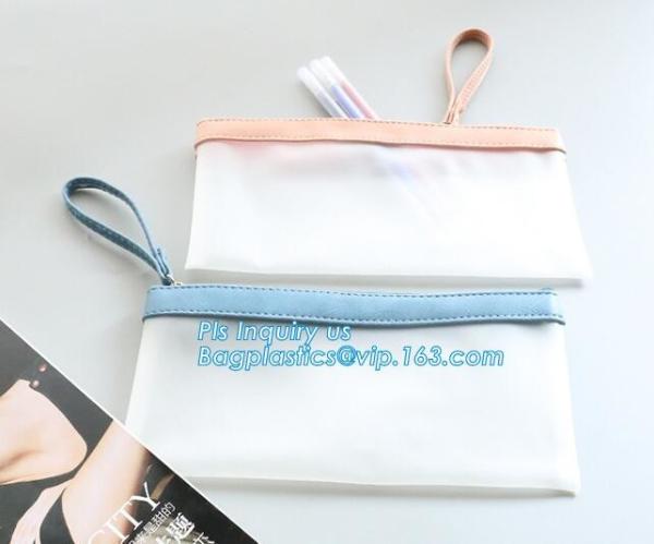Eco Friendly Silicone Cylinder Zipper Bag, pu book band with elastic band, student pecil bag, Multi-Purpose Clip-On Zipp