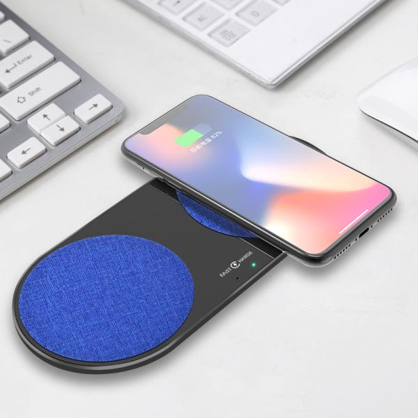 2 In 1 Free Position Wireless Charger , QI  ID 8253 Dual Wireless Charging Pad For Samsung Iphone