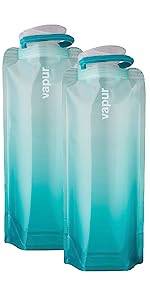 Solid Flexible Water Bottle Carabiner, Foldable Water Bottles Water Pouch Flexible - Reusable Travel Water Bottle