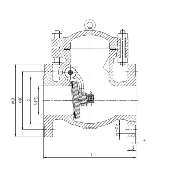 Bronze Marine Fuel Swing Check Valve C84400 B62 Sea Water Flanged RF