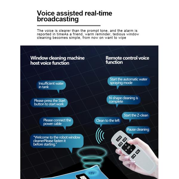 Highly Electric Remote Control Window Glass Cleaner Robot with Dual Water Spray Function