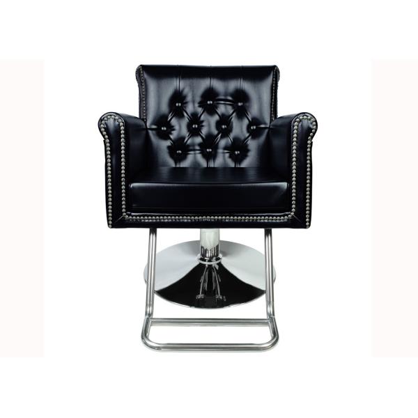 Royal Brown Salon Hair Styling Chairs Big Footrest Chrome with Round Base