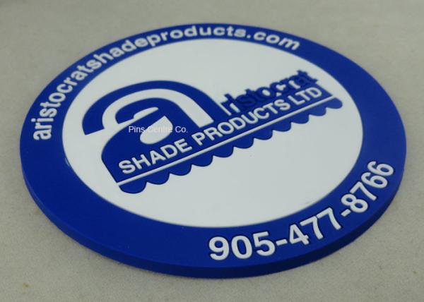 Business 2D EVA / Rubber / PVC Coaster Round Shape Dia 7 - 9cm