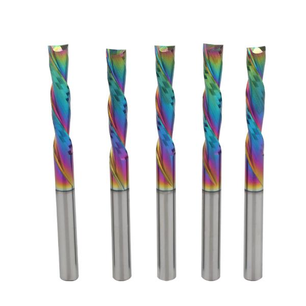 Wholesale Double groove Left-hand rainbow Milling Cutter Remove Debris Downwards