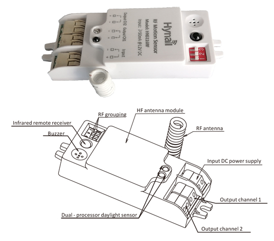 50 м микроволновой датчик движения переключатель HNS116RF 12v RF беспроводной