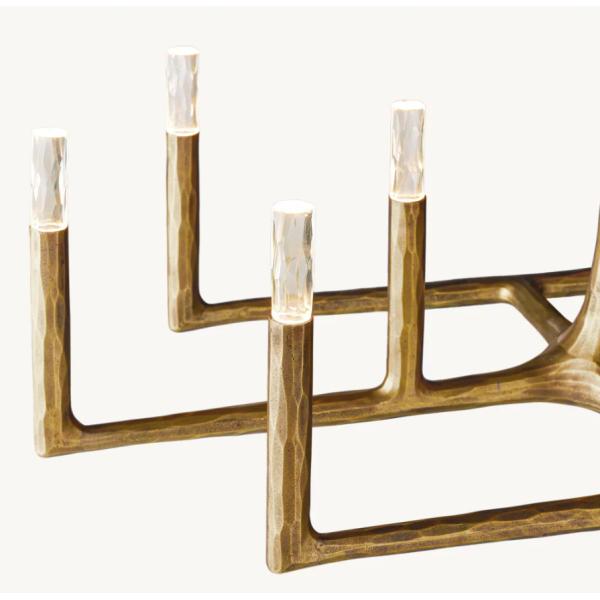 72' Vintage Farmhouse Lustreiro com G9 Lâmpada de Lâmpada de Latão Antiga