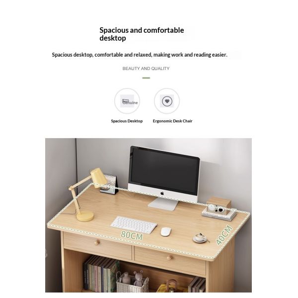 Wholesale Space-Saving MDF Home Office Computer Desk with Double Drawers and Integrated Shelf for Small Space Bedroom Study