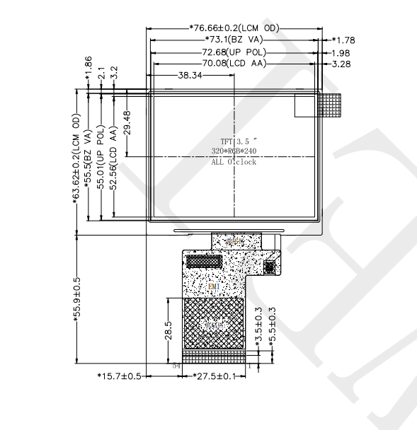 3.5 дюймовый TFT LCD дисплей Производитель Китай 320x240 Разрешение RGB интерфейс
