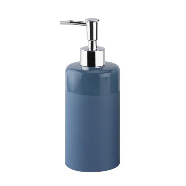 Round Ceramic Body Lotion Dispenser With Light Top Band And Mat Body Black Soap And Lotion Dispenser 1pcs