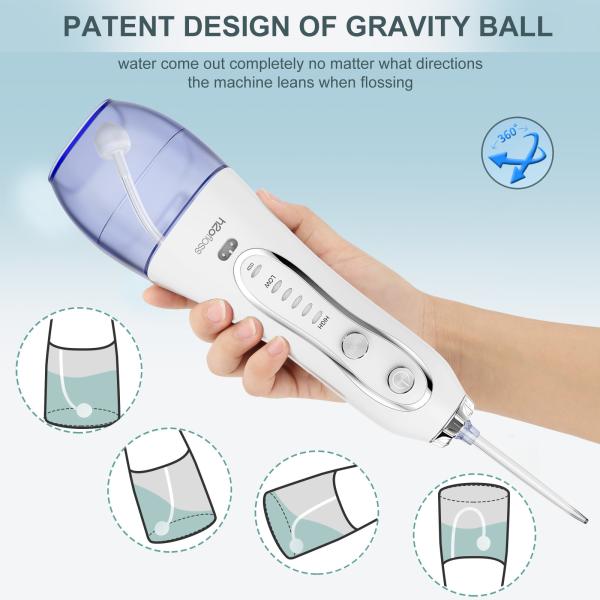 Portable Cordless Water Flosser with 300ml Tank and IPX7 Waterproof Design for Powerful Teeth Cleaning