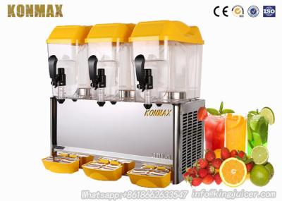 3 tank restaurant beverage dispenser with capacity 54 liters / Cold Juice Dispenser