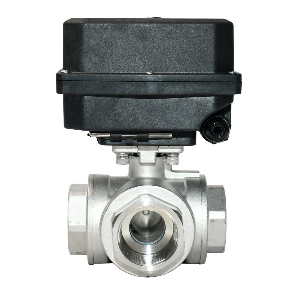 Etrany 3-Way SS304 Electric Actuated Ball Valve 2'' Motorized Ball Valve 12-24V DC / 24V AC110-230V AC Fluid Control Regulation