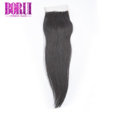 Fechamento reto do laço do cabelo humano com o malaio de Remy do cabelo do bebê toda a cor