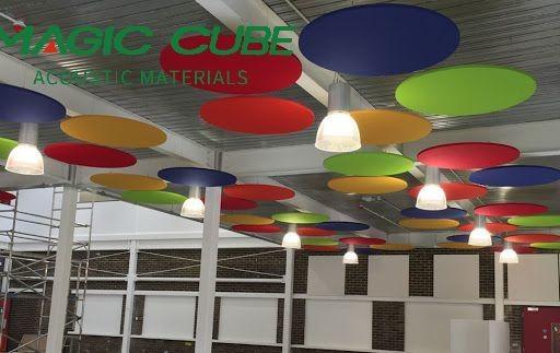 Square 12mm Thickness Sound Absorbing Baffles Fire Resistance and Eco Friendly