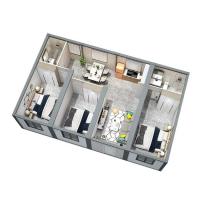 Container d'expédition maisons minuscules maison portable avec salle de bain et cuisine maisons avec isolation