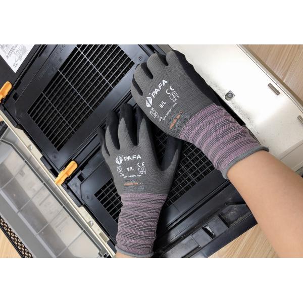 General Maintenance Nylon Liner Black Nitrile Gloves