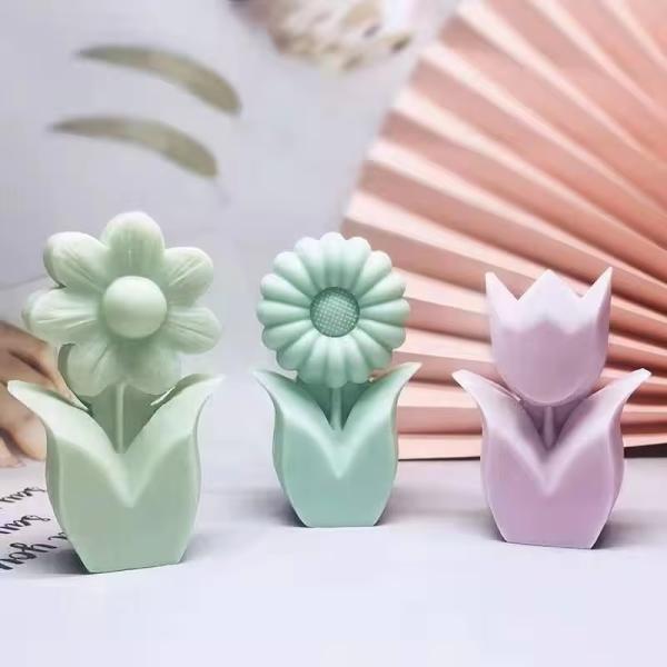 Mall Flower Candle Mold Soap Mold Reusable Silicone Mold