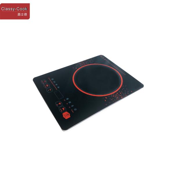 2200w Black Crystal Plate Single Induction Stove Top 380*295mm Size