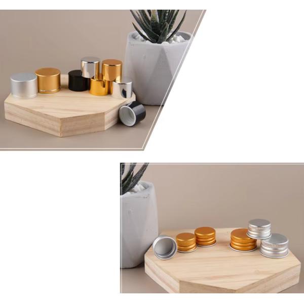 Круглая форма Пластиковая пластика Косметическая бутылка крышка Золото Серебро Алюминиевая бутылка крышка