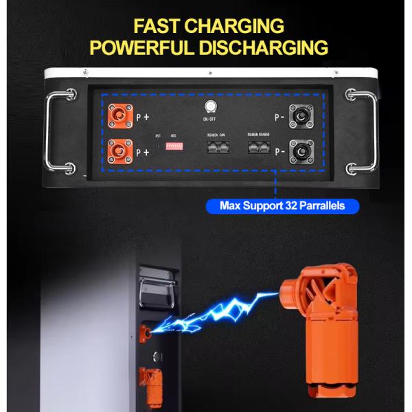 48В 200Ач мощность батарея для установки на стену для гибридной сети