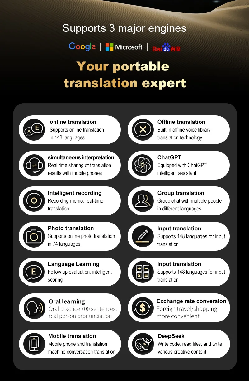 S20pro Voice Translator Support 148 Online 27 Offline Translator Real-Time Dialogue Translator
