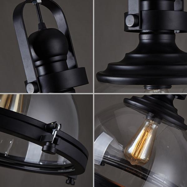 Loft Industrial Iron Glass Pendant Lamp Living room Bar Cafe Clothing retro pendant light(WH-VP-131)
