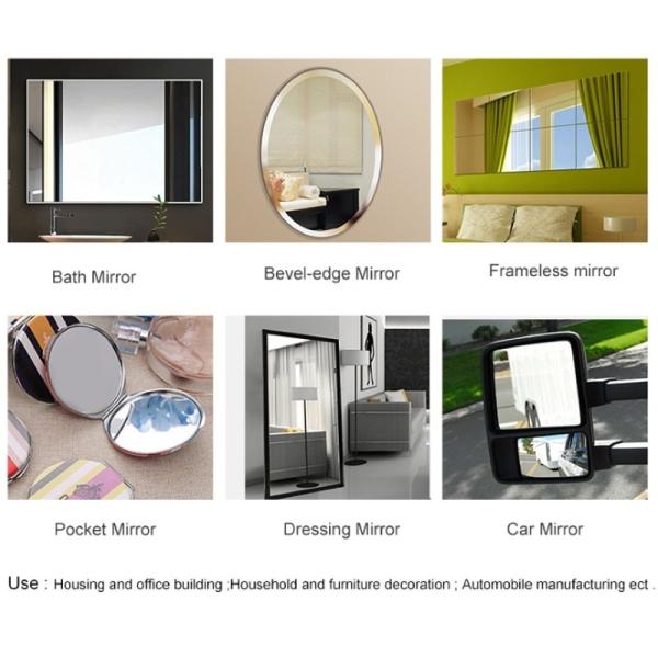 1-4mm Double Coated Anaglyph Aluminum Mirror and Silver Mirrors Glass for Household