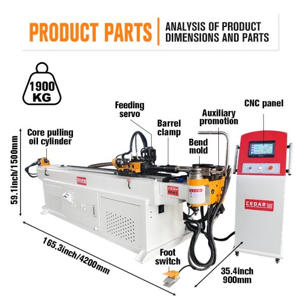 Cnc Automatic Electric Exhaust Hydraulic Pipe Bender Metal Aluminum Copper Stainless Steel square Pipe Pipe Bender