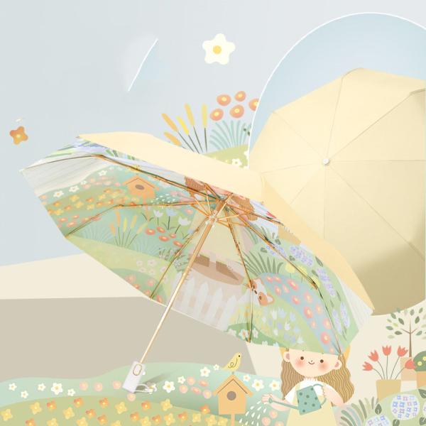 Minimalist Design Style Umbrellas Automatic Double Layer Sun Umbrella for UV Protection
