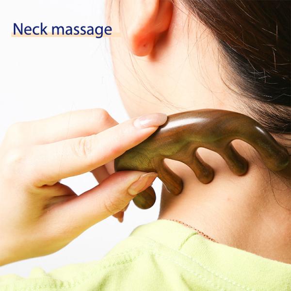 Wooden Wide Teeth Comb Head Meridian Massage Instrument for Anti Static Hairdressing