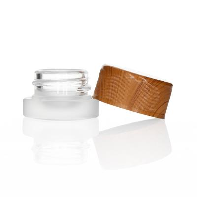 Frasco de vidro resistente a crianças de 5 ml Recipiente de vidro à prova de crianças personalizado de 5 ml Tampa de madeira Recipiente de vidro concentrado