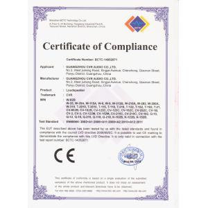 Guangzhou CVR Pro-Audio Co., Ltd Certifications