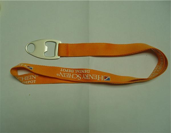 Metal bottle opener neck lanyards, 2 in 1 polyester neck lanyard with metal bottle opener,
