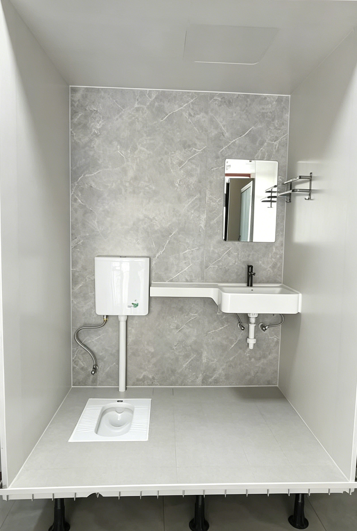 SMC One-Piece Squat Toilet Bathroom Suite: Long-Lasting Waterproofing and Mildew Resistance, Easy Installation