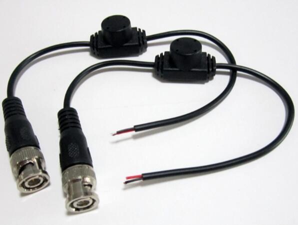 Balck Waterproof Passive Video Balun Video Converter Transceiver Twisted Pair for CCTV