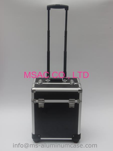 Pink ABS Plain Trolley Aluminium Beauty Case With Wheels Large Storage Space