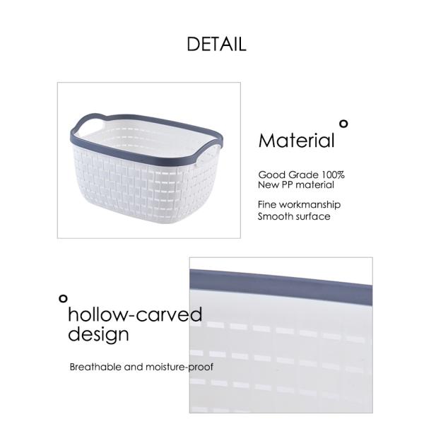 Household Plastic Caddy Basket With Handle 30x21 Plastic Storage Basket