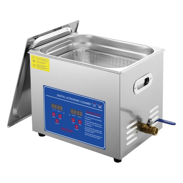 10L Capacity Stainless Steel Tank Digital Ultrasonic Cleaner with 40kHz Frequency for Industrial and Jewelry Cleaning