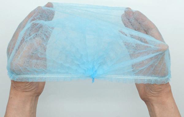 disposable non-woven bouffant cap with single or double elastic for medical use or food service