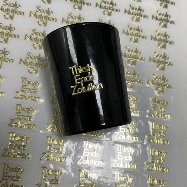 New Trend Embossed Sticker Matte Black Embossed Sticker Labels for Candle Perfume