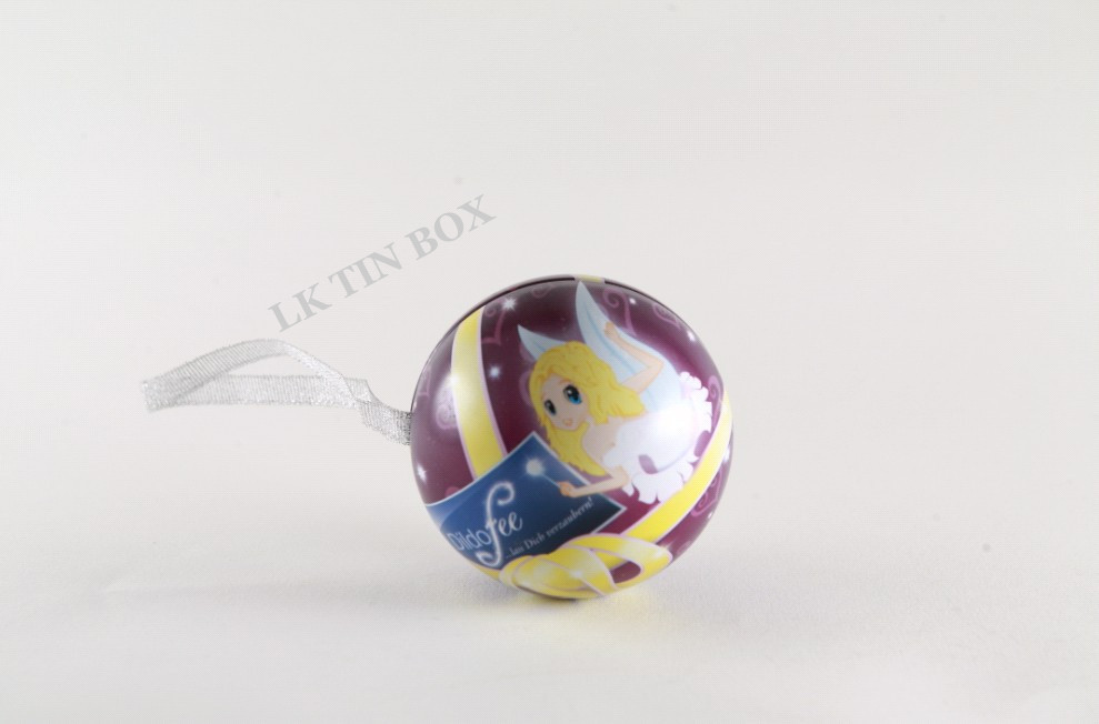 D140mm Small Round Metal Tins With Ribbon And Printing , Small Metal Containers