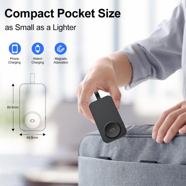 2500 мАч мощности беспроводное зарядное устройство для IWatch 8.8 унций 2-8 мм расстояние зарядки.